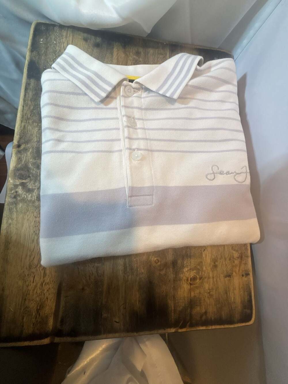Sean John Men's Size M Striped Short Sleeve Polo Shirt